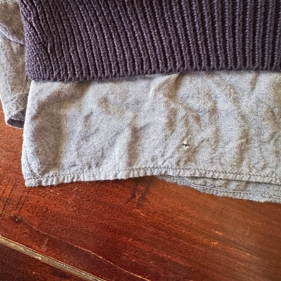 Tommy Hilfiger Navy Sweater with Layered Shirt Hem – Women’s XL - Picture 6 of 9